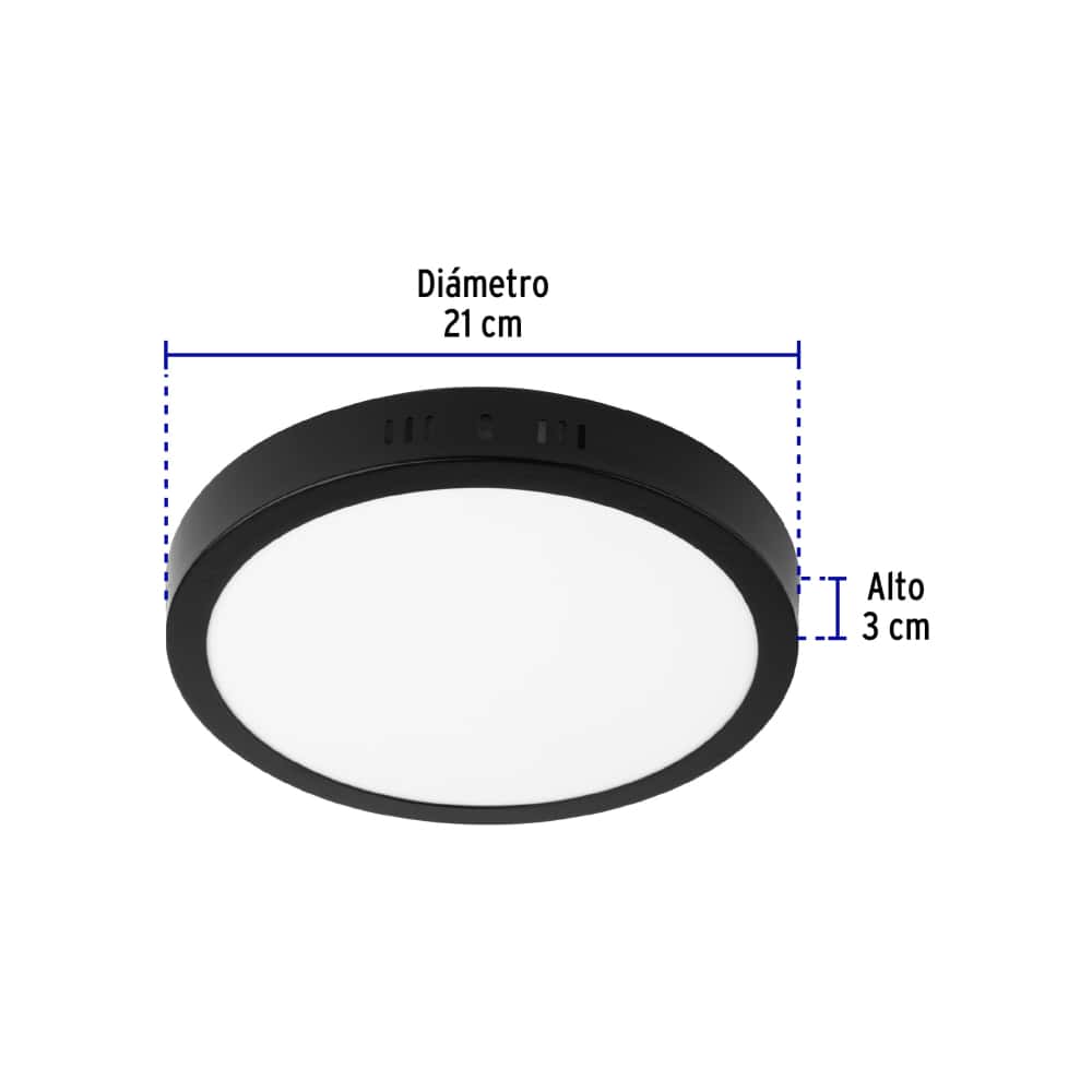 Luminaria de techo LED redonda negra 18 W Volteck PLA-227L - Miniatura 3