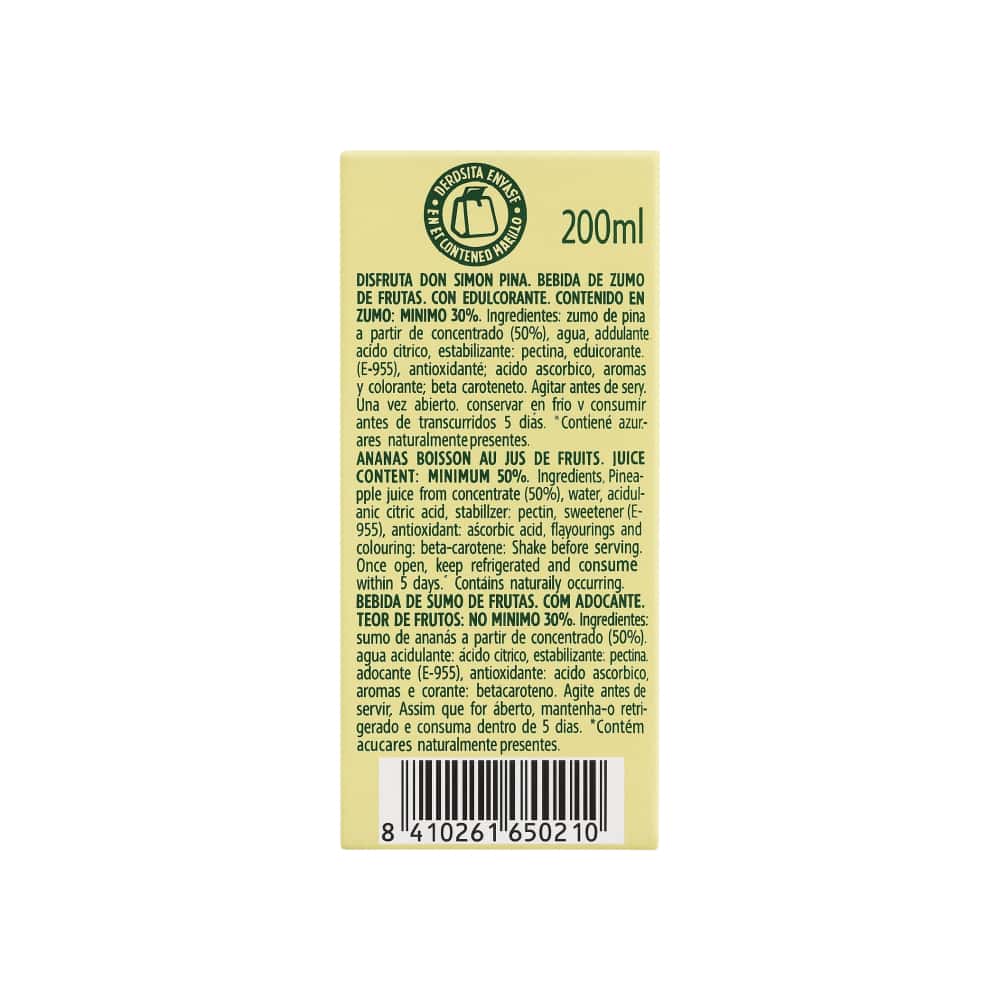 Jugo de piña Don Simon (6 x 200 ml) - Miniatura 4