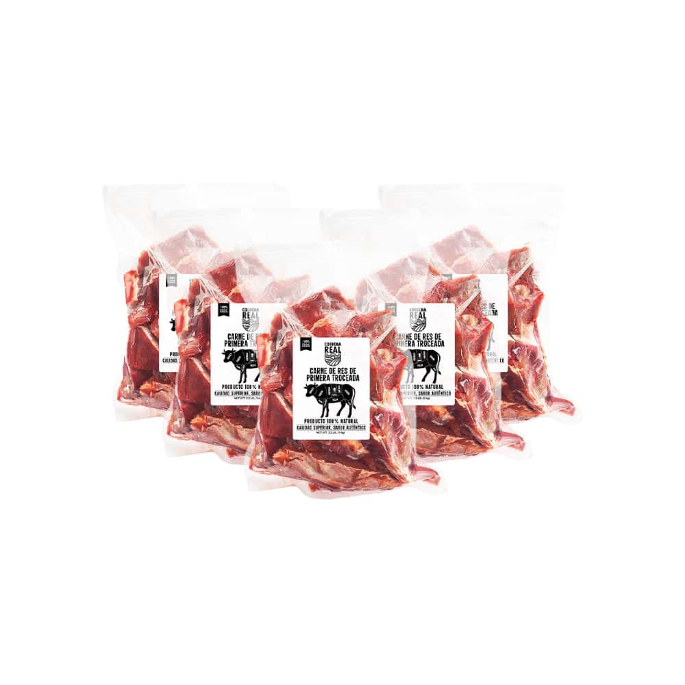 Carne de res de primera troceada Cosecha Real (5 x 1 kg / 2.2 lb) - Miniatura 1