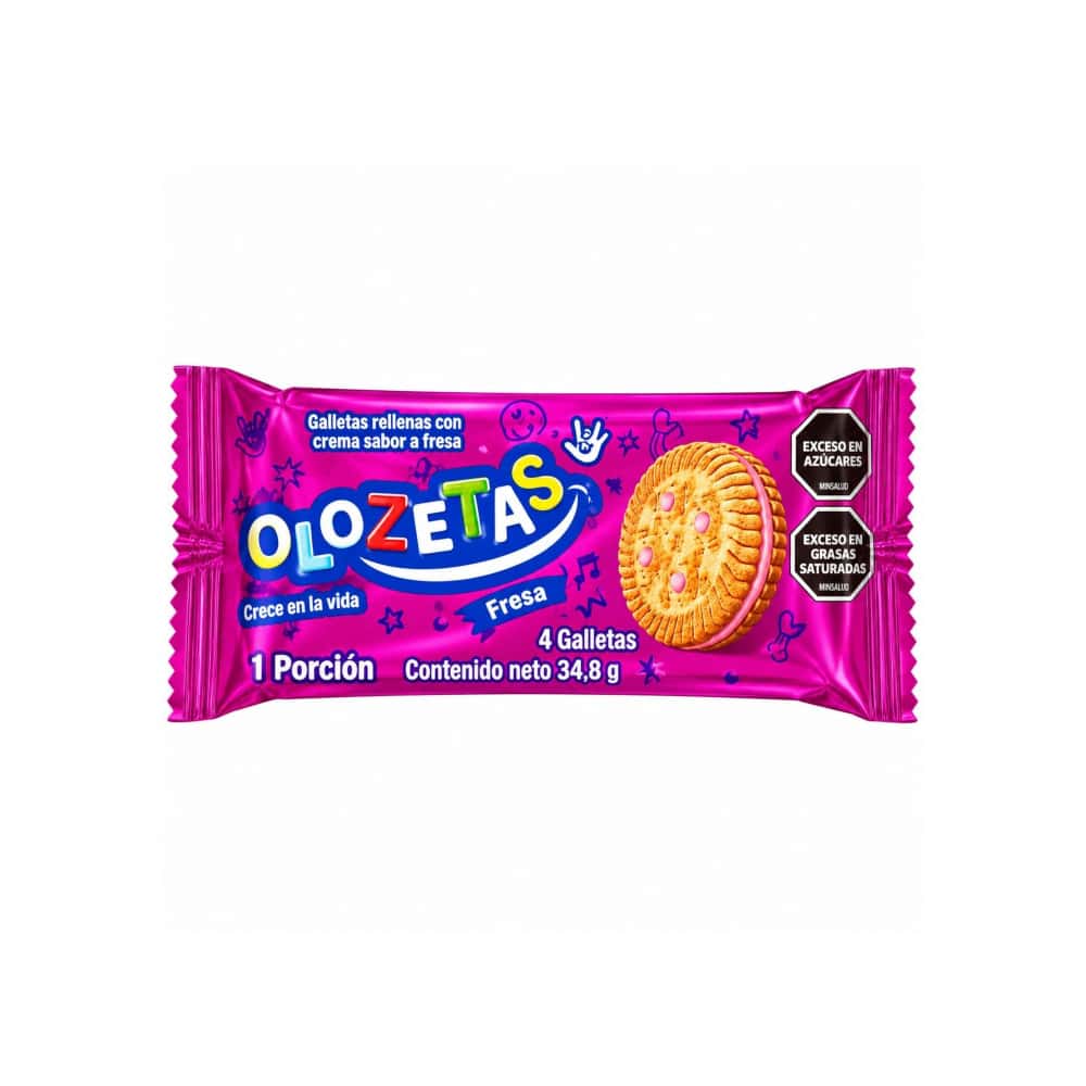 Paquete de galletas rellenas con crema sabor a fresa Golozetas (417.6 g / 14.73 oz) - Miniatura 2