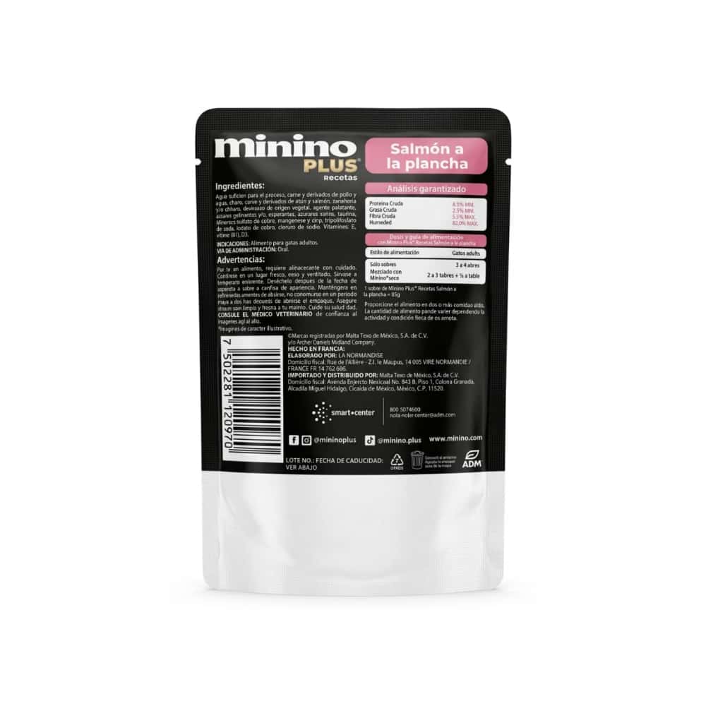 Comida para gatos adultos sabor salmón a la plancha Minino Plus (85 g / 2.99 oz) - Miniatura 2