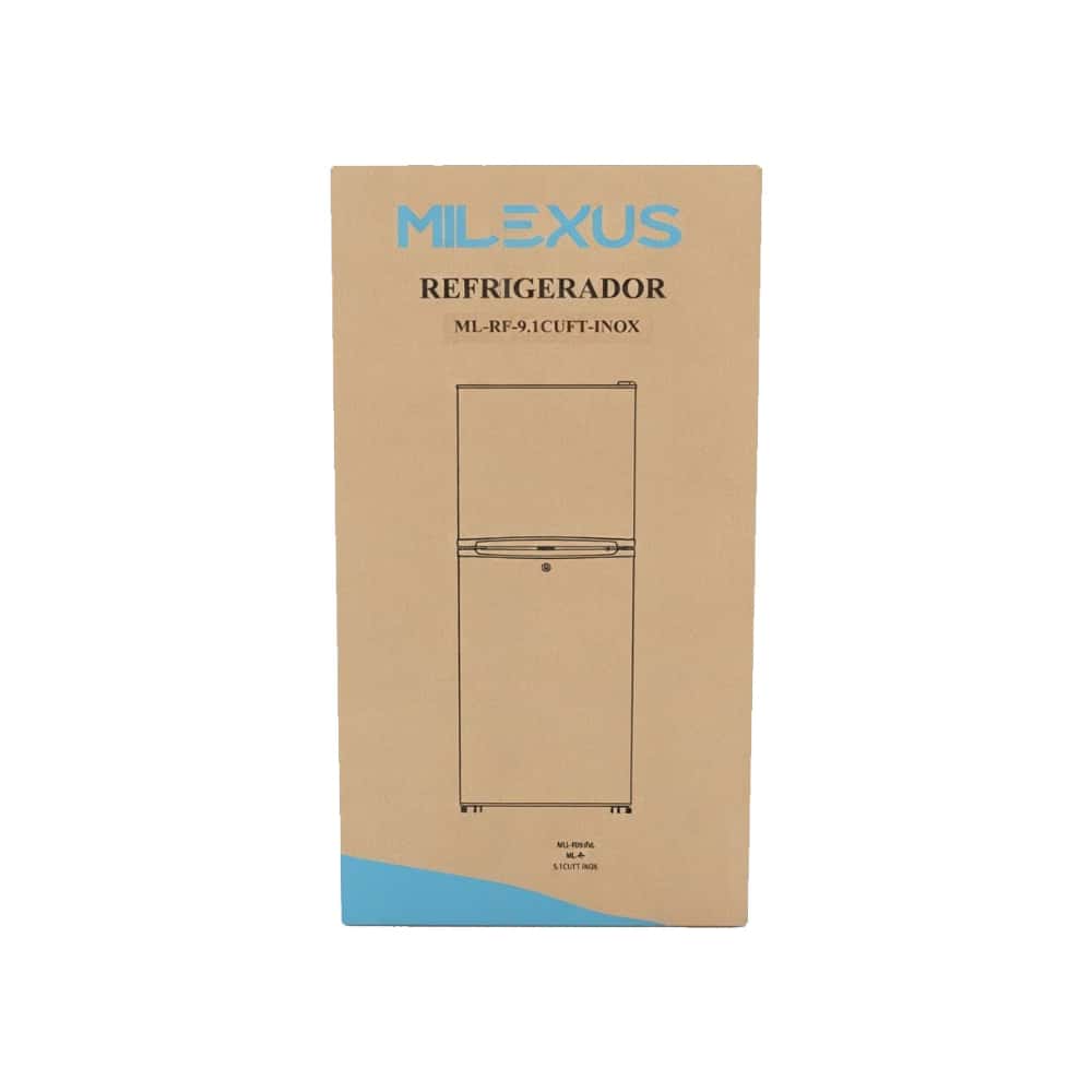 Refrigerador 9 pies cúbicos gris con puertas acero inoxidable Milexus ML-RF-9.1CUFT-INOX - Miniatura 4