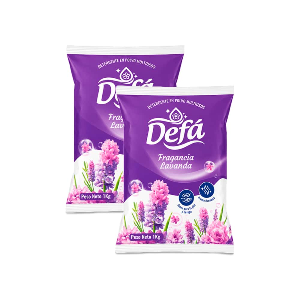 Detergente en polvo multiusos fragancia de lavanda Defá (2 x 1 kg / 2.2 lb) - Miniatura 1