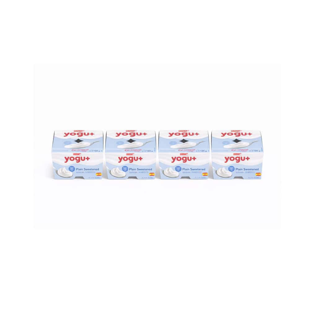 Yogurt pasteurizado sabor natural azucarado Yogu+ Feiraco (16 x 125 g / 4.41 oz) - Miniatura 1