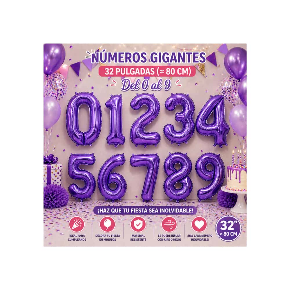Globo morado número 5 de 32 pulgadas Balloon - Miniatura 4