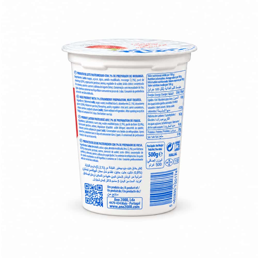 Yogurt pasteurizado sabor fresa con trocitos de frutas Tom Milk (9 x 500 g / 1.10 lb) - Miniatura 3