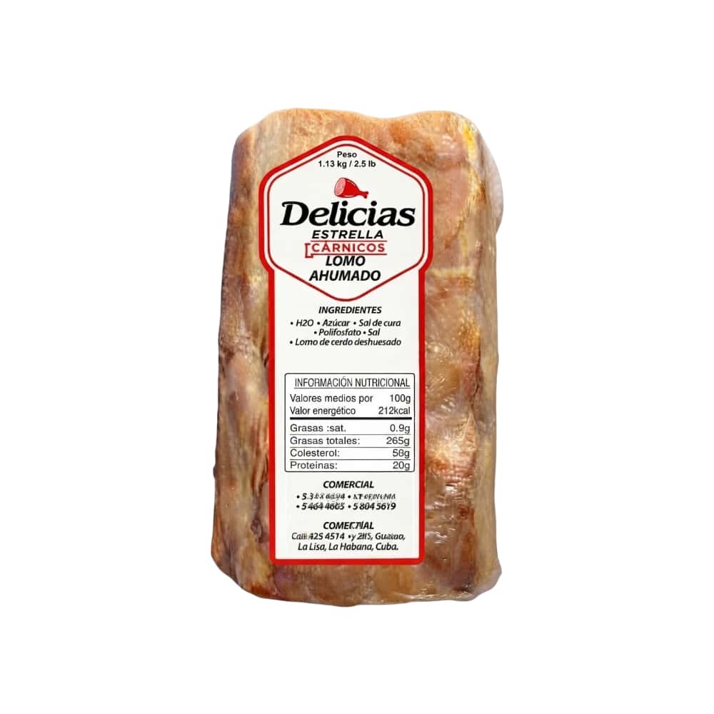 Lomo de cerdo ahumado deshuesado Delicias Estrella (1.13 kg / 2.5 lb) - Miniatura 1
