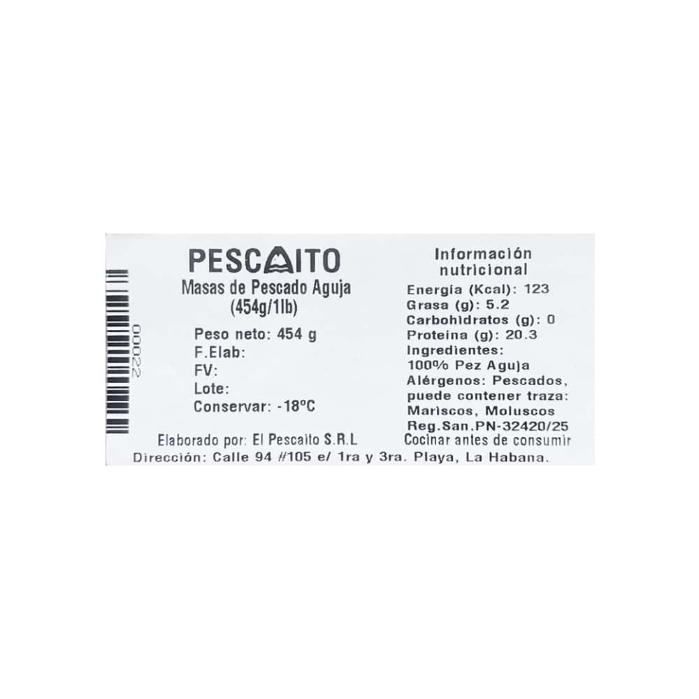 Masas de pescado aguja Pescaito (454 g / 1 lb) - Miniatura 3