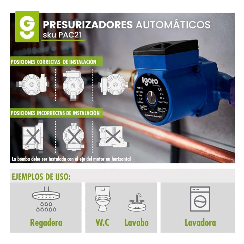 Presurizador de agua automático Igoto PAC21 - Miniatura 4
