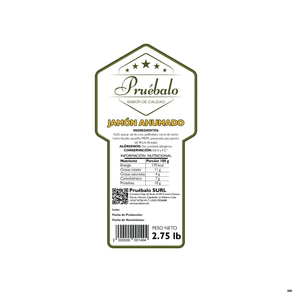 Jamón ahumado Pruébalo (1.24 kg / 2.75 lb) - Miniatura 2