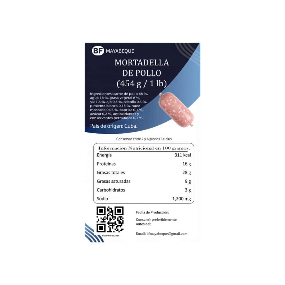 Mortadella de pollo BF Mayabeque (454 g / 1 lb) - Miniatura 2