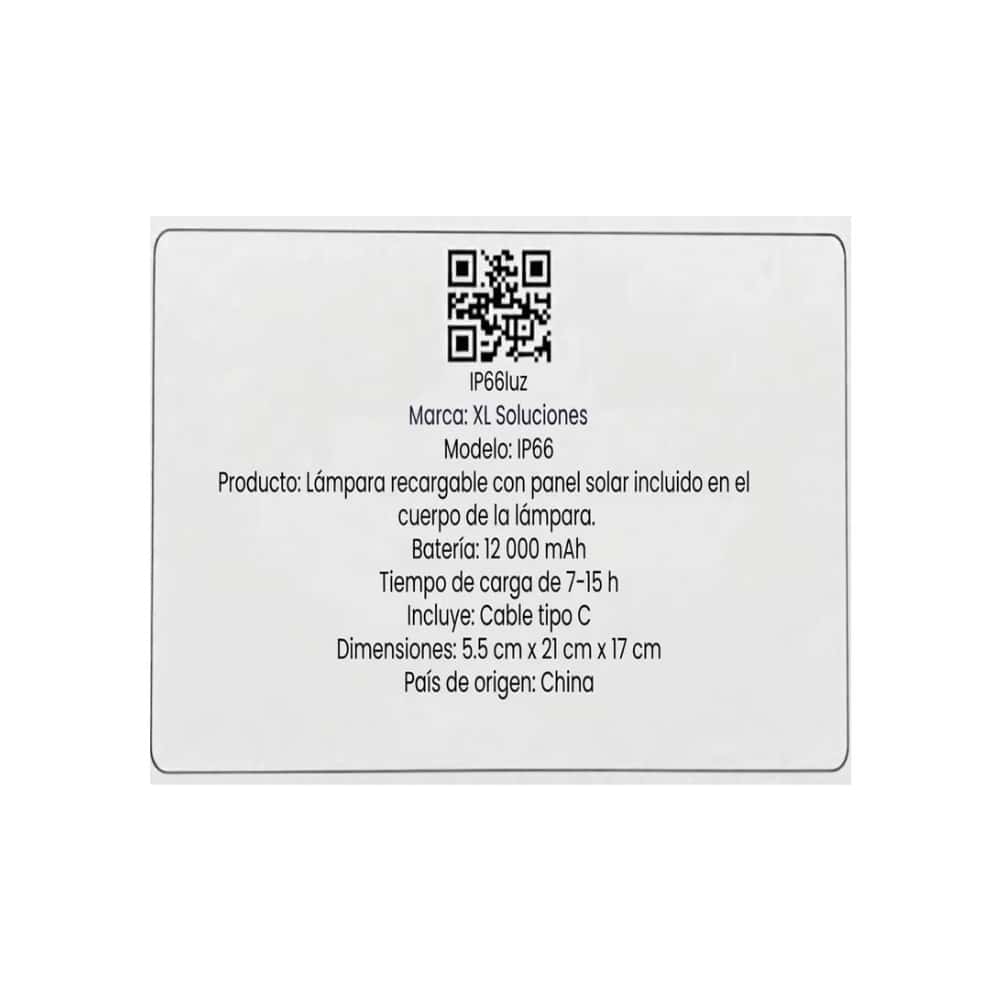 Lámpara con panel solar XL Soluciones IP66 - Miniatura 7
