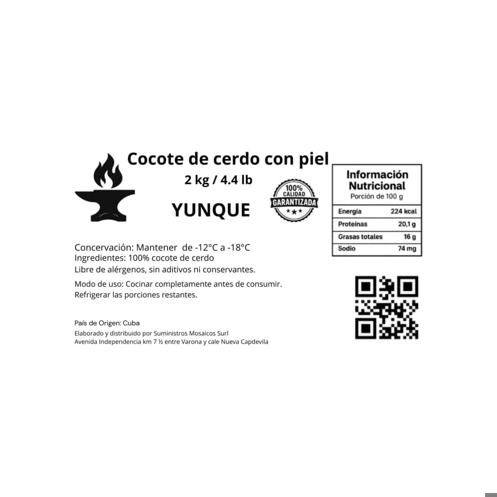 Cocote de cerdo con piel Yunque (2 kg / 4.4 lb) - Miniatura 4