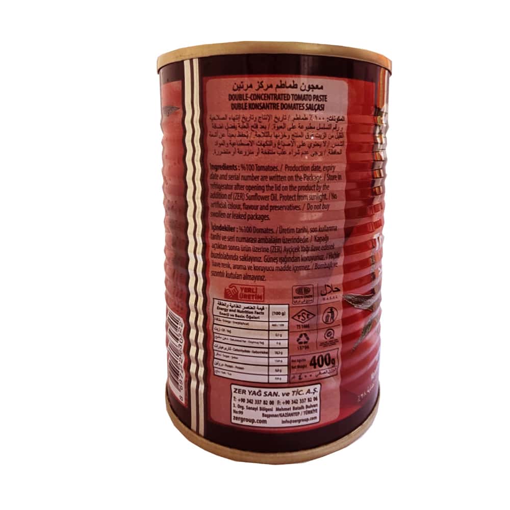Pasta de tomate Zer (400 g / 14.1 oz) - Miniatura 3