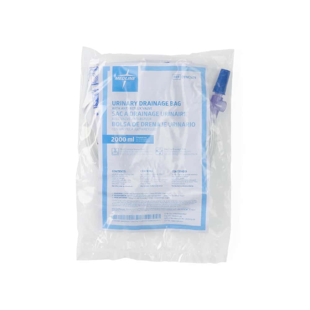 Bolsa de drenaje urinario con válvula antirreflujo Medline 2000 ml - Miniatura 4