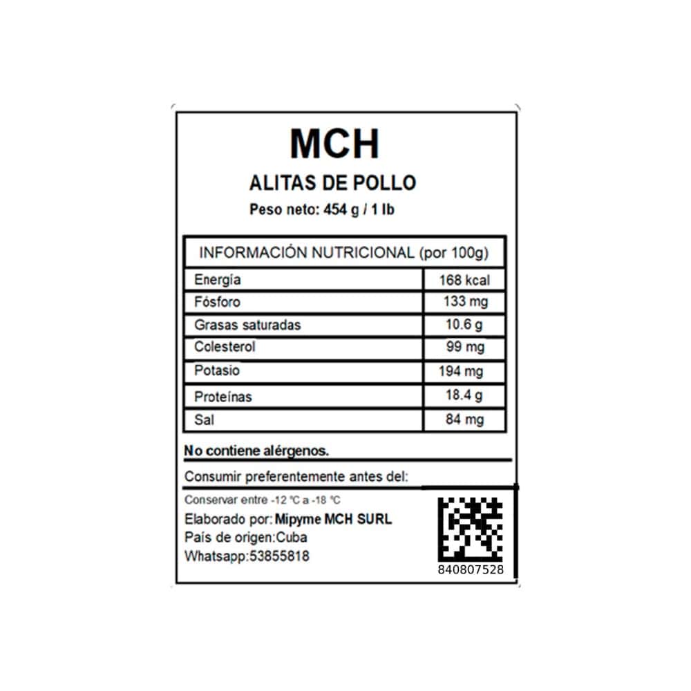 Alitas de pollo MCH (454 g / 1 lb) - Miniatura 2