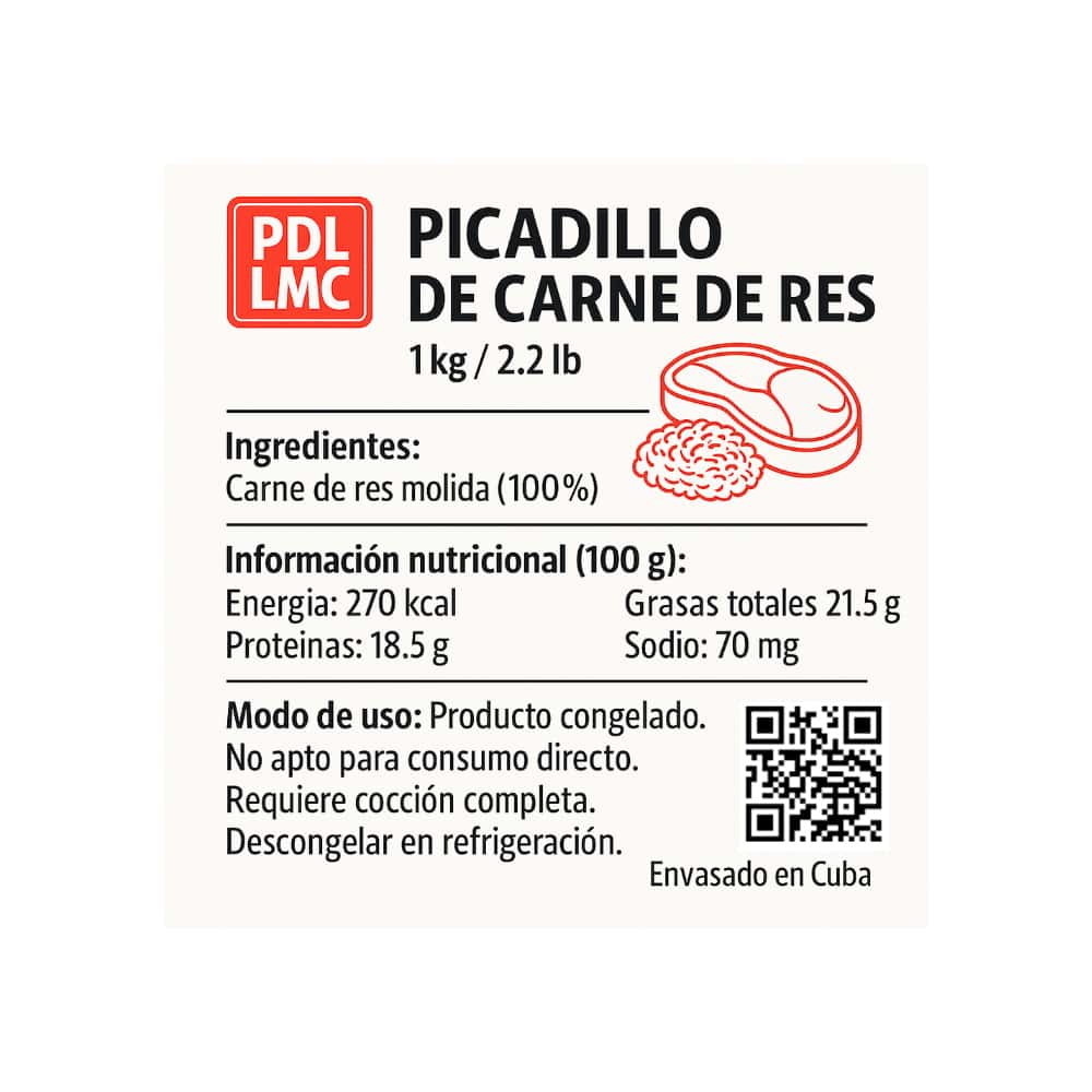 Picadillo de res PDL LMC (1 kg / 2.2 lb) - Miniatura 3