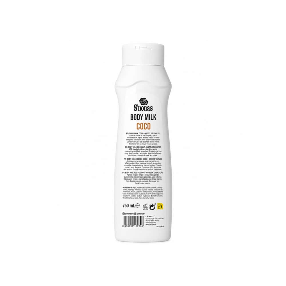 Crema corporal de coco S'nonas (750 ml) - Miniatura 2