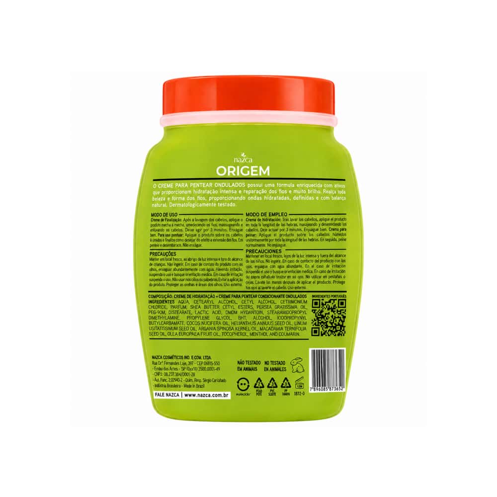 Crema 2 en 1 de hidratación y peinado para cabellos ondulados Nazca Origem (1 kg / 2.2 lb) - Miniatura 2