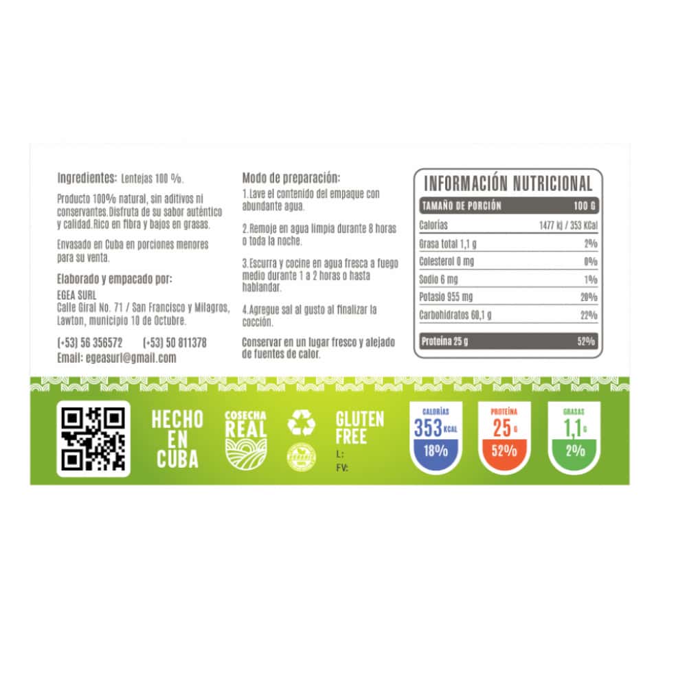 Lentejas Cosecha Real (2 x 500 g / 1.1 lb) - Miniatura 3