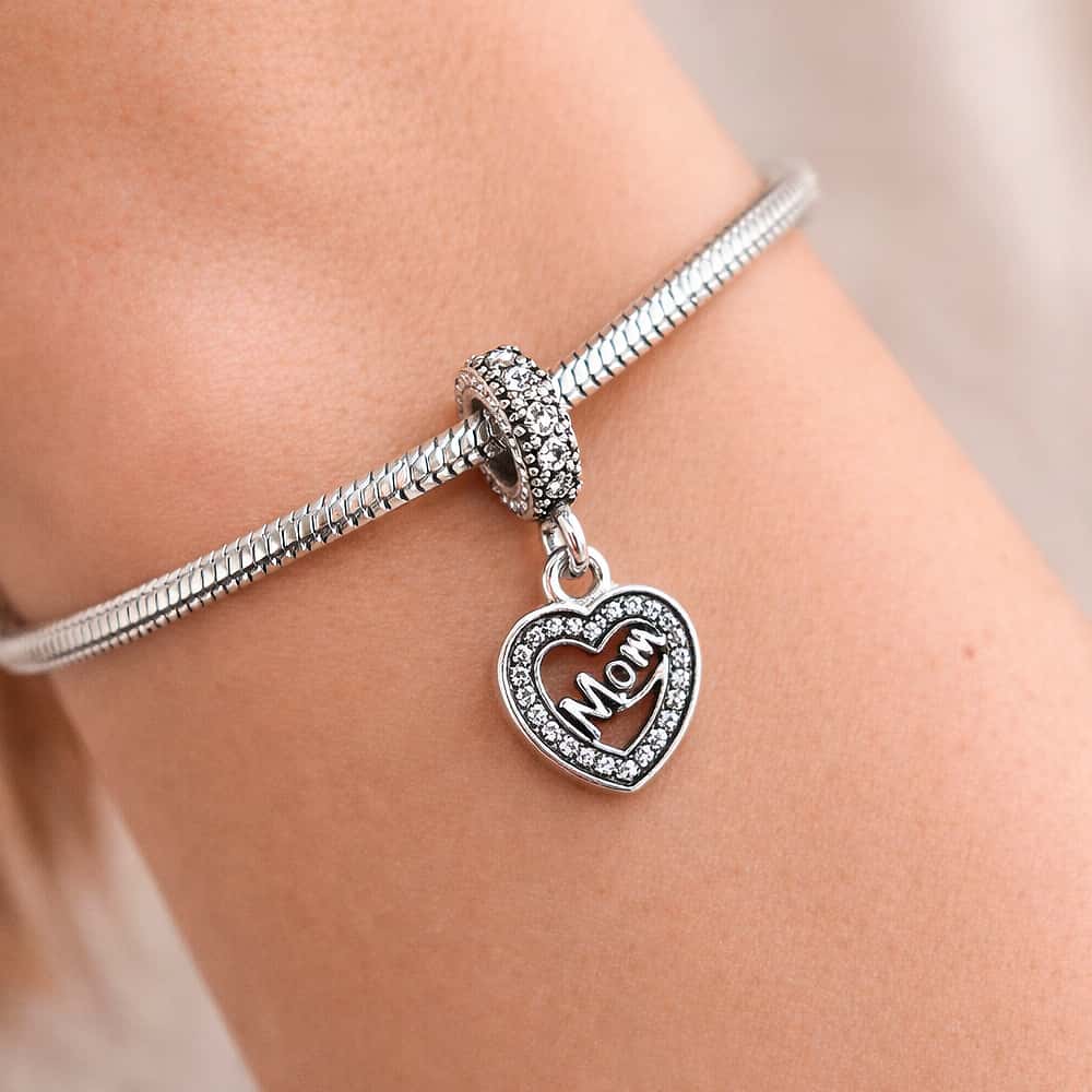 Charm colgante de plata S925 estilo Pandora del fondo de mi corazón - Miniatura 3