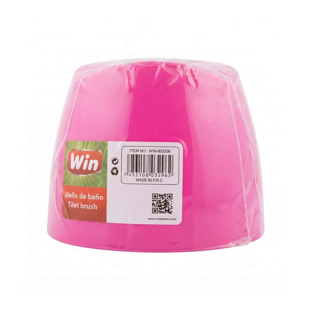 Escobilla de baño de plástico rosa con mango y soporte Win (1 U) - Miniatura 2