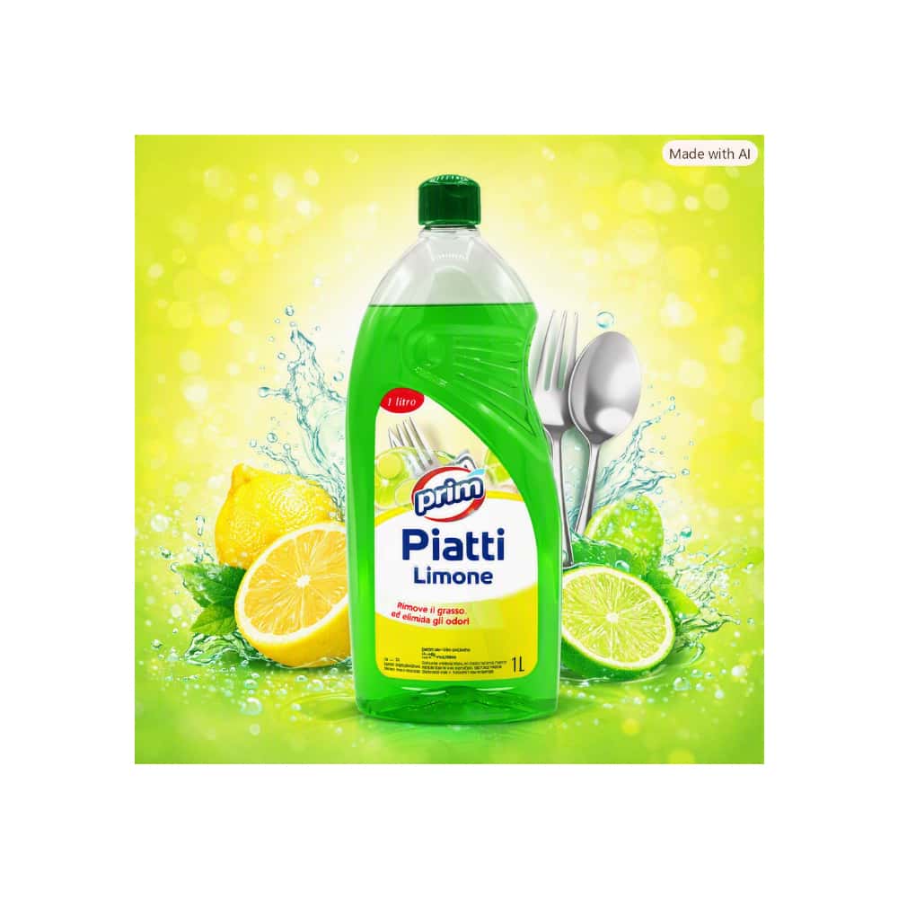 Lavavajillas líquido concentrado con aroma a limón Prim (1 L) - Miniatura 4