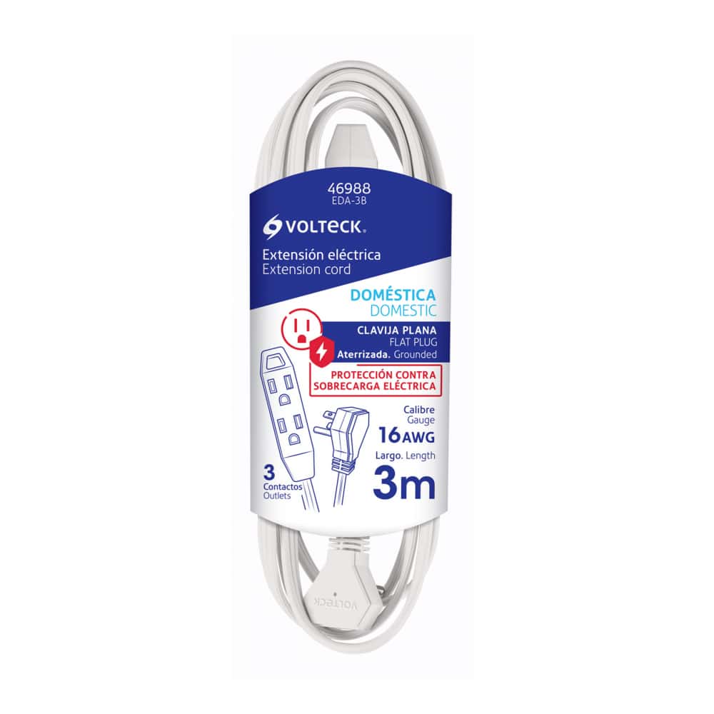 Extensión eléctrica 3 m Volteck EDA-3B - Miniatura 1