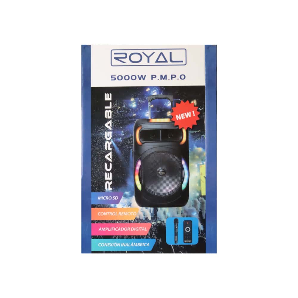 Bocina portátil negra 5000 W Royal RBT2540-12T - Miniatura 3