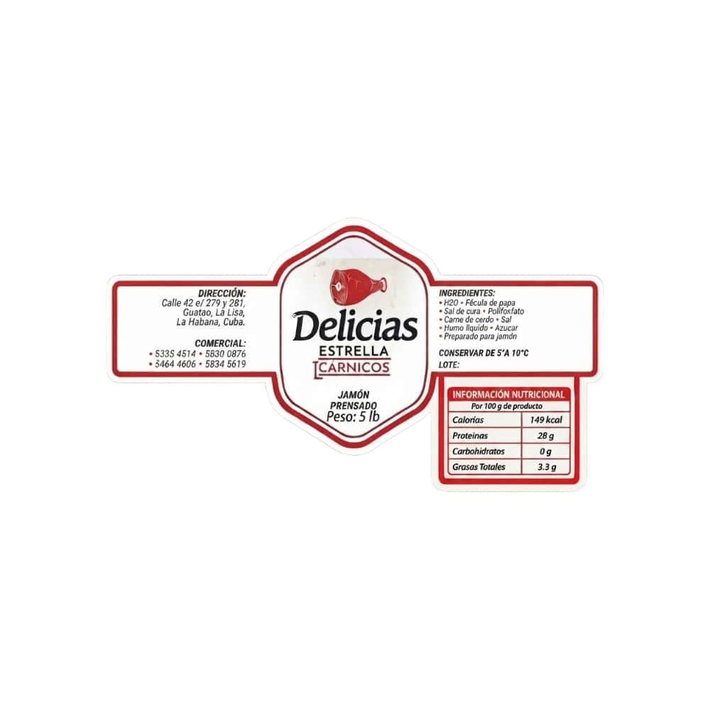 Jamón prensado Delicias Estrella (2.27 kg / 5 lb) - Miniatura 2