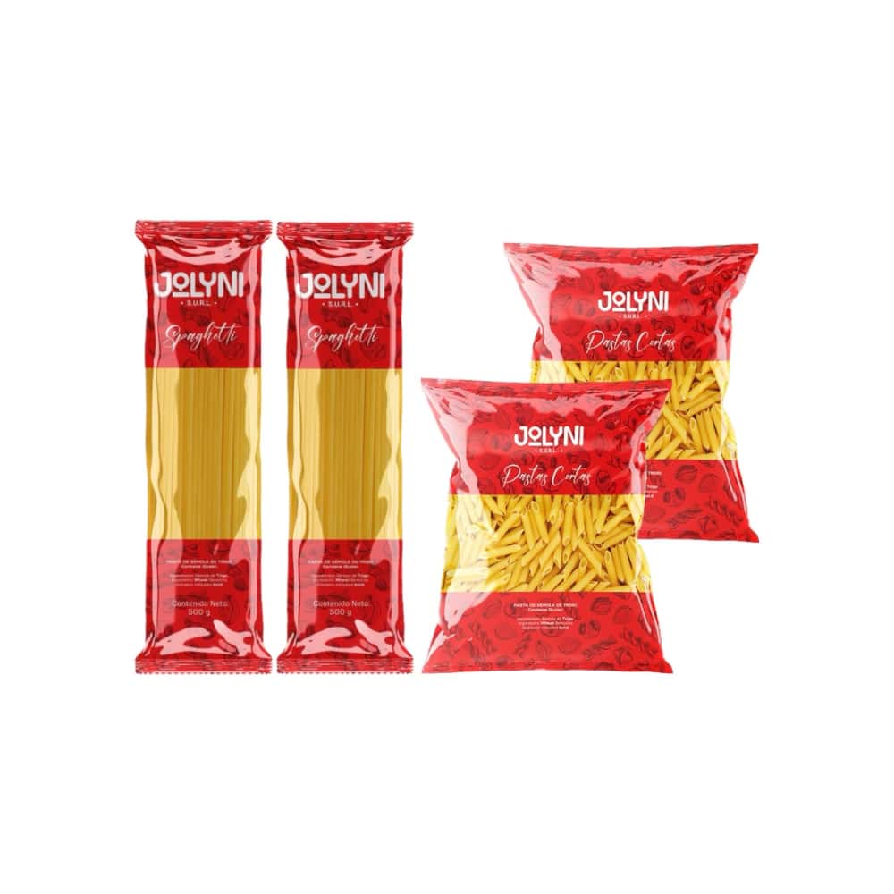Mixto de pastas: Penne Rigate Jolyni (2 x 400 g / 14.11 oz) + Spaghetti Jolyni (2 x 500 g / 17.63 oz) - Miniatura 1