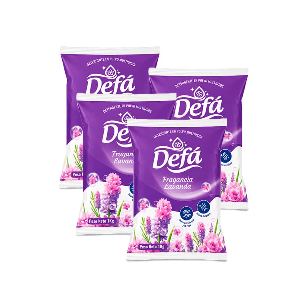 Detergente en polvo multiusos fragancia de lavanda Defá (4 x 1 kg / 2.2 lb) - Miniatura 1