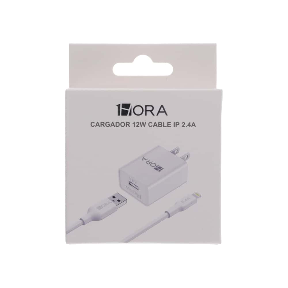 Cargador blanco de 12W cable IP 2.4A 1Hora GAR143 - Miniatura 2