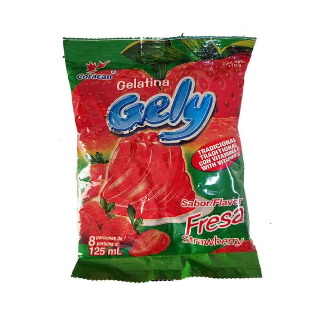 Gelatina sabor fresa Gely (170 g / 6 oz) - Miniatura 2