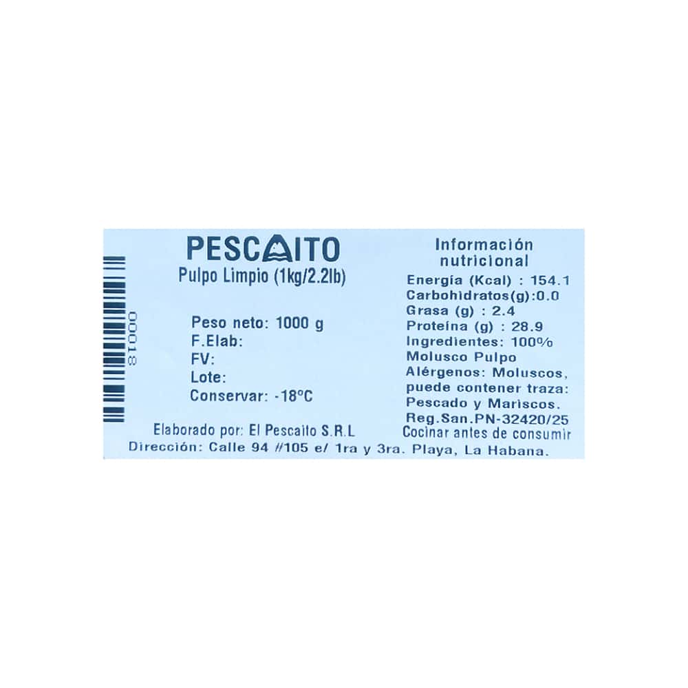 Pulpo limpio Pescaito (1 kg / 2.2 lb) - Miniatura 4