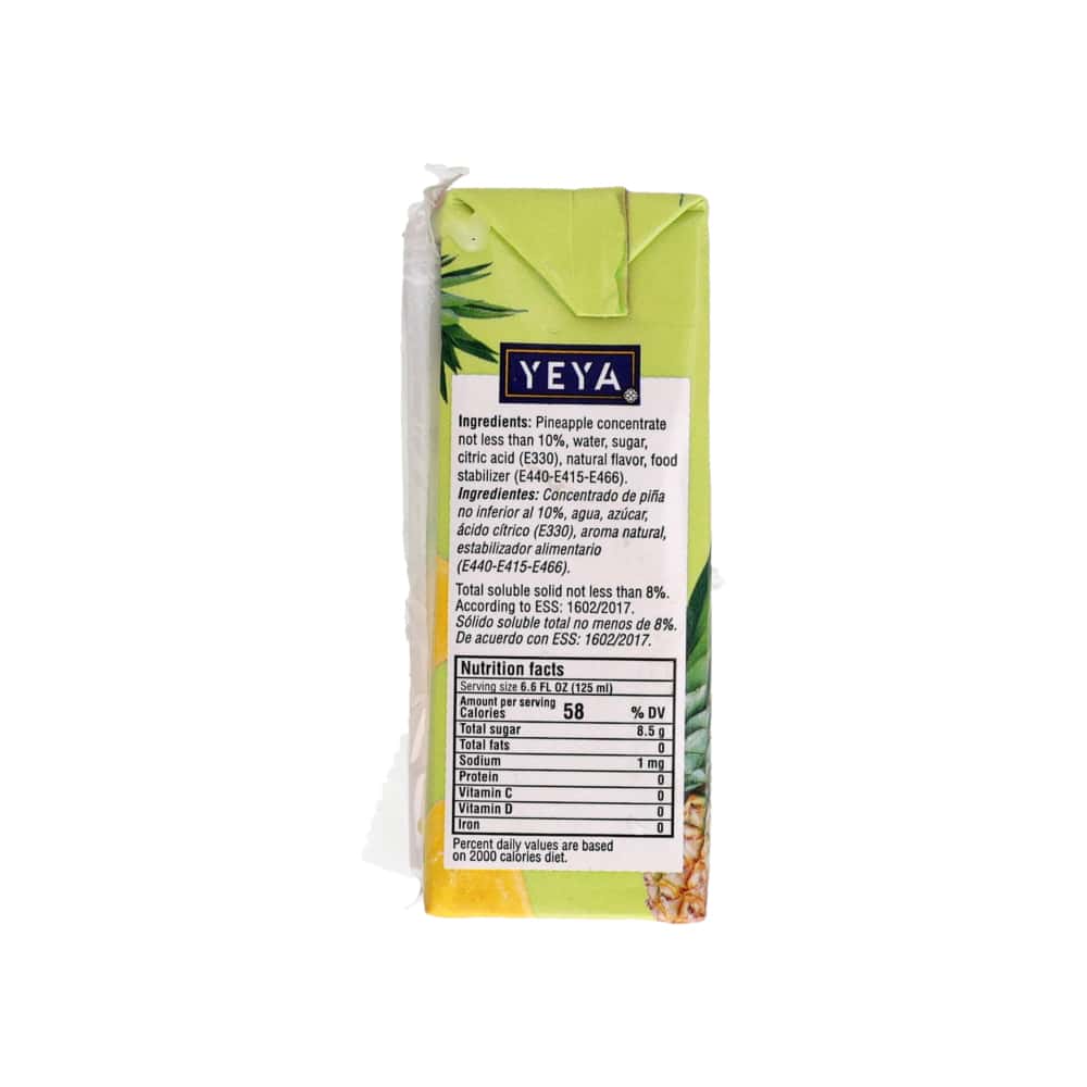 Jugo de frutas sabor piña YEYA (11 x 125 ml / 4.2 oz) - Miniatura 2