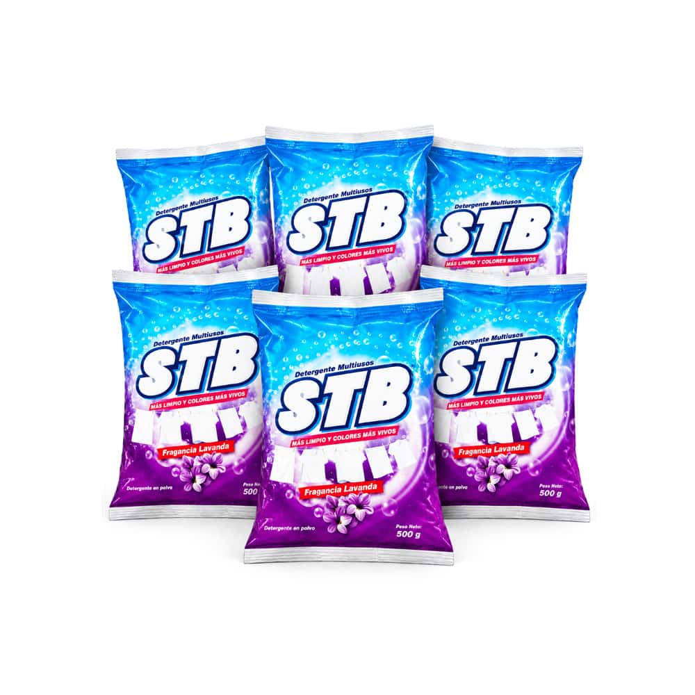 Detergente en polvo multiusos con fragancia a lavanda STB (6 x 500 g / 1.1 lb) - Miniatura 1