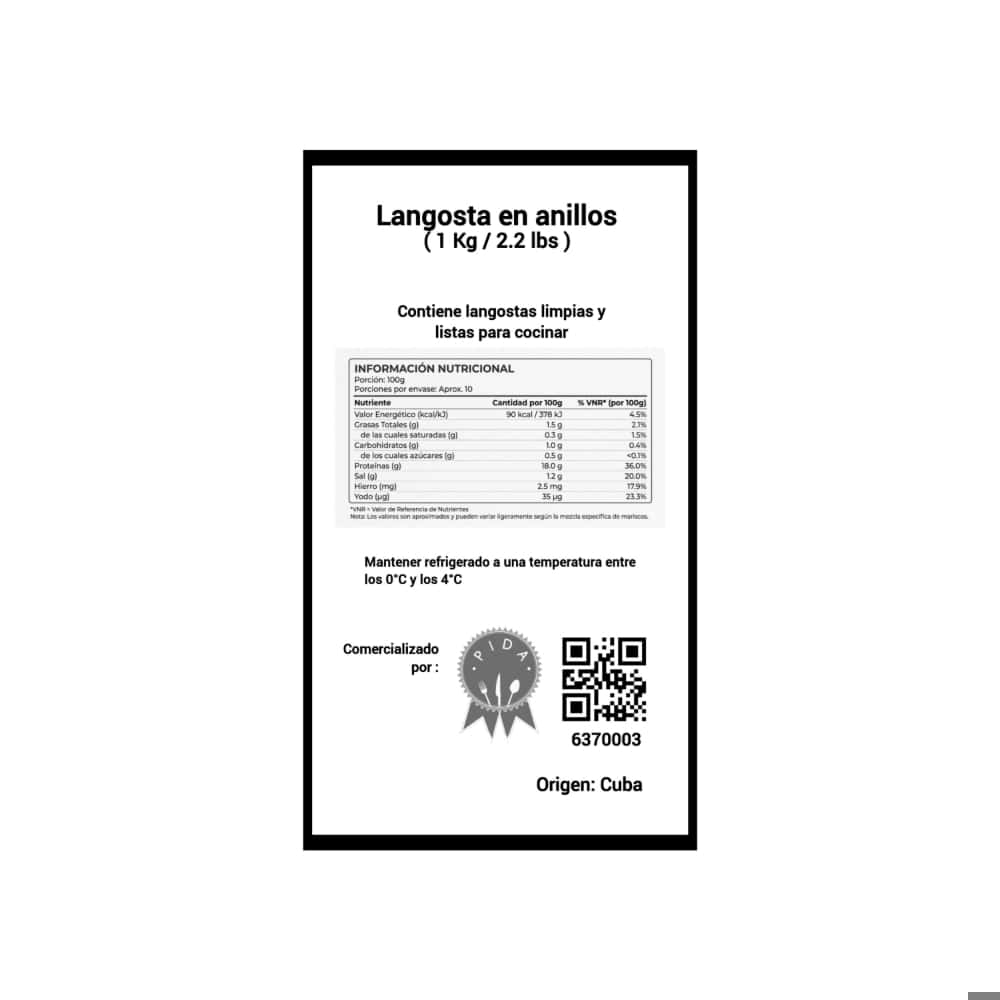 Langosta en anillos Pida (1 kg / 2.2 lb) - Miniatura 2