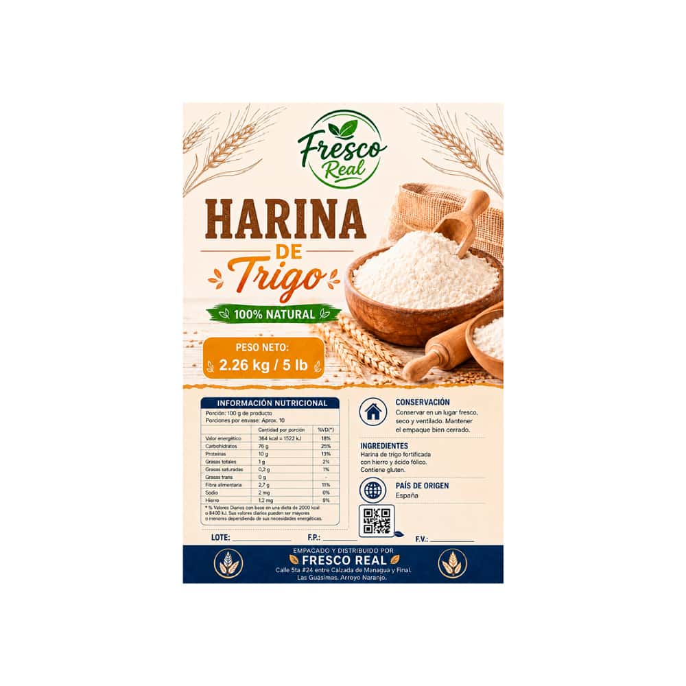 Harina de trigo fortificada Fresco Real (2.26 kg / 5 lb) - Miniatura 2