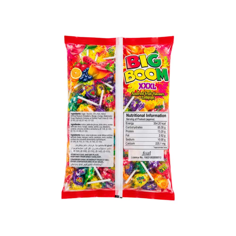 Chupa chupa XXXL de sabores frutales Big Boom (1.25 kg / 2.75 lb) - Miniatura 2