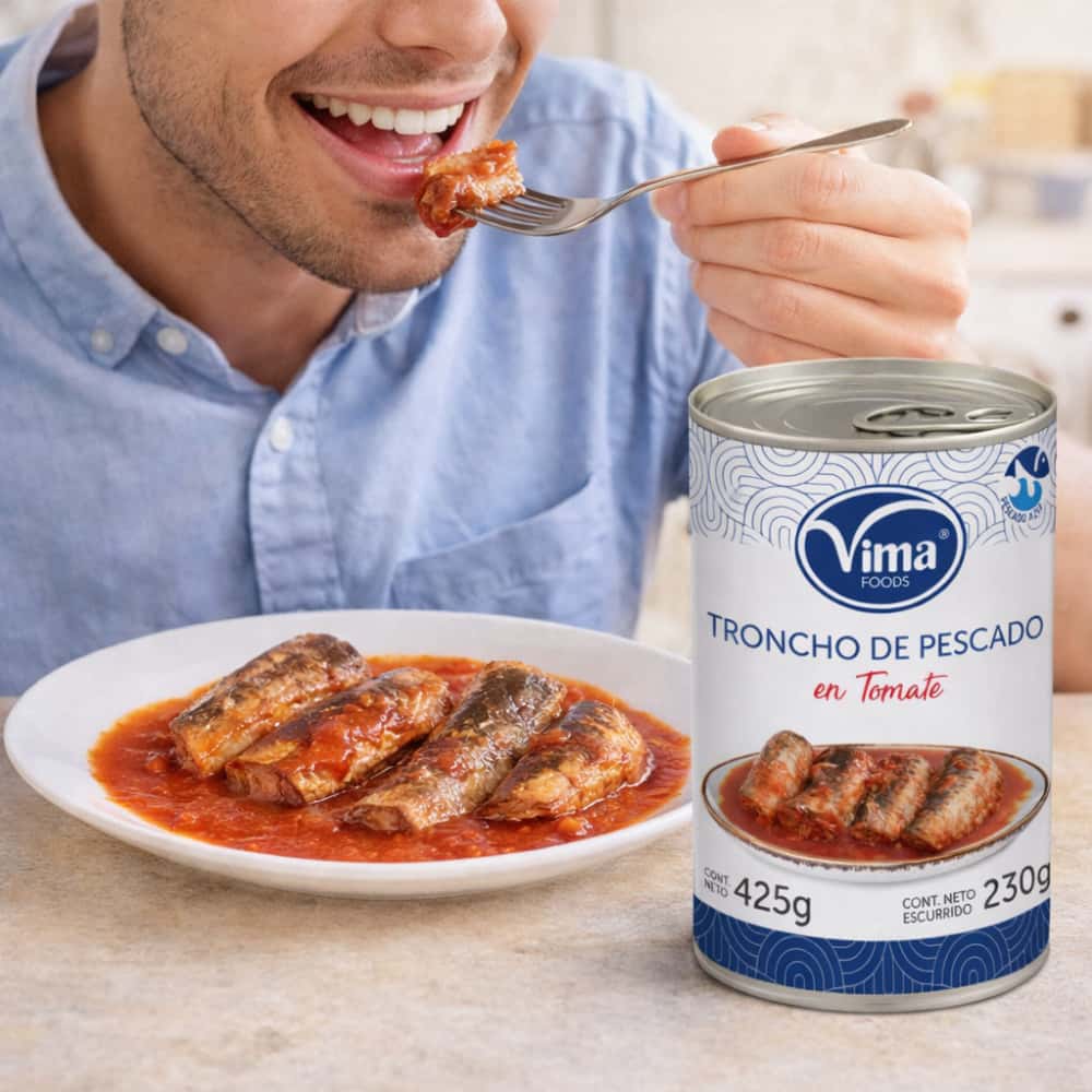 Troncho de pescado en tomate Vima Foods (425 g / 15 oz) - Miniatura 3