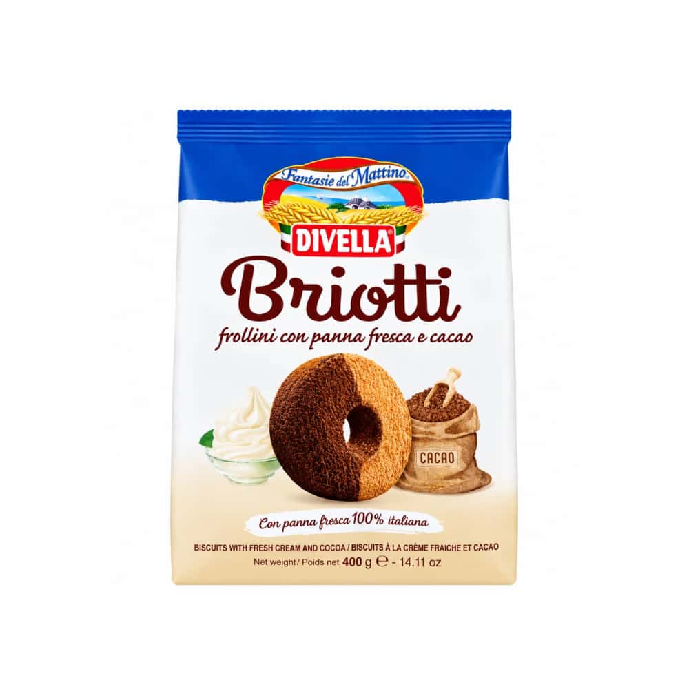 Galletas con nata y cacao Divella Briotti (400 g / 14.11 oz) - Miniatura 1