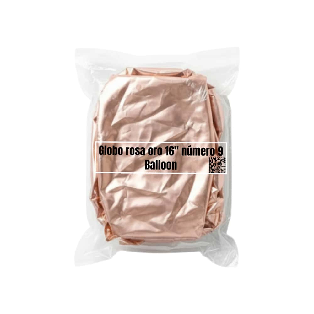Globo rosa oro 16" número 9 Balloon - Miniatura 3