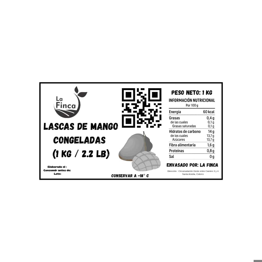 Lascas de mango congeladas La Finca (1 kg / 2.2 lb) - Miniatura 2