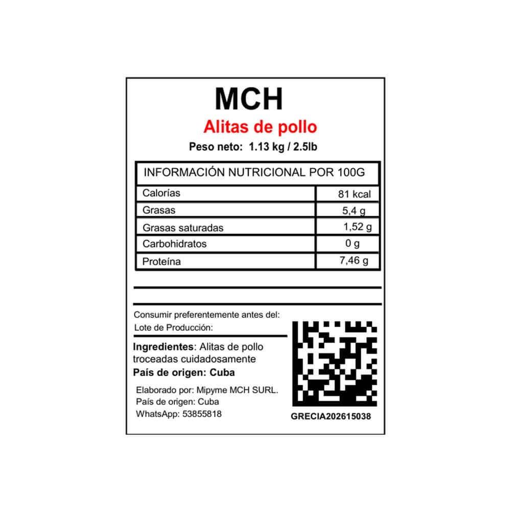 Alitas de pollo MCH (1.13 kg / 2.5 lb) - Miniatura 3
