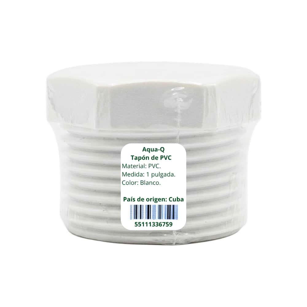 Tapón de PVC blanco - 1 pulgada - Aqua-Q - Miniatura 3