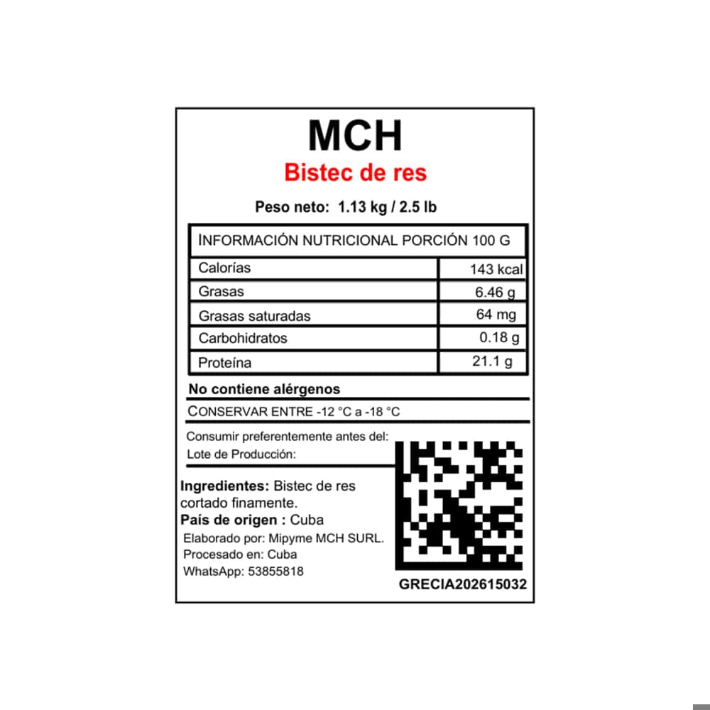 Bistec de res MCH (1.13 kg / 2.5 lb) - Miniatura 2