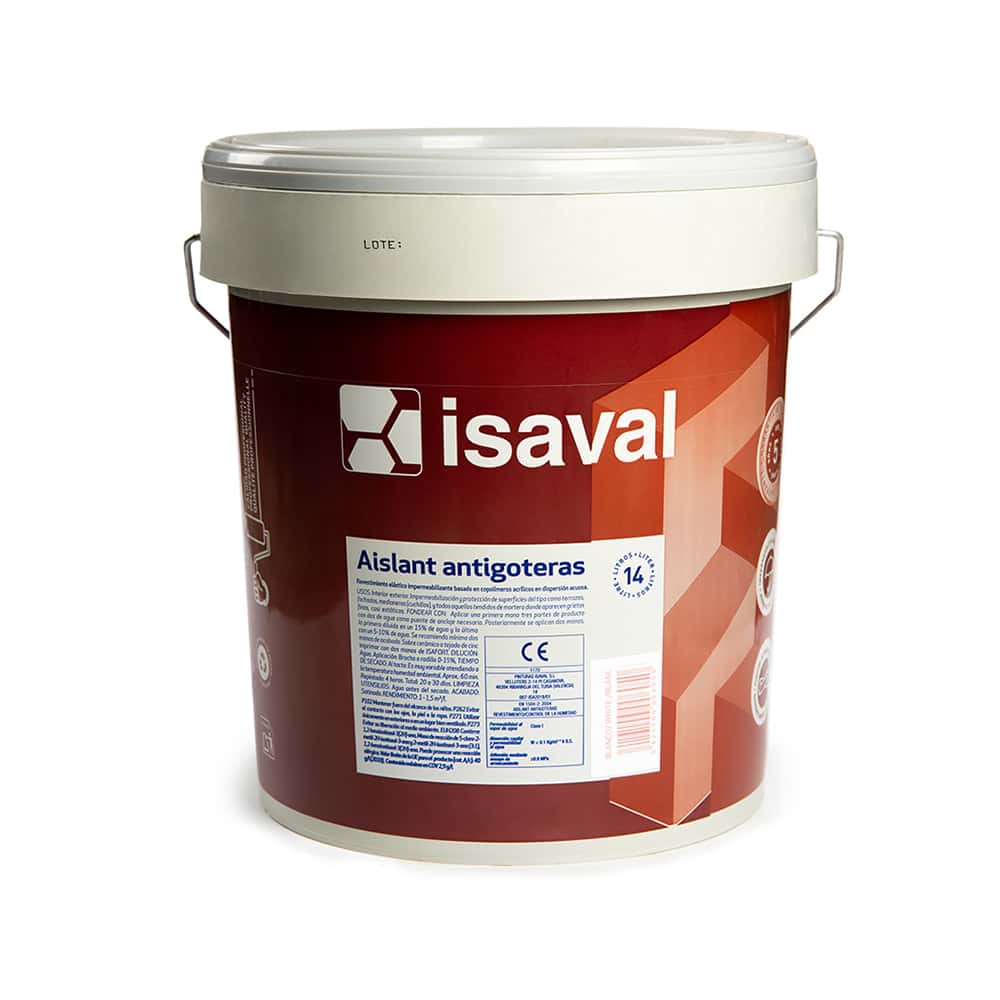 Pintura elástica impermeabilizante color blanco aislante antigoteras Isaval (14 L) - Miniatura 3