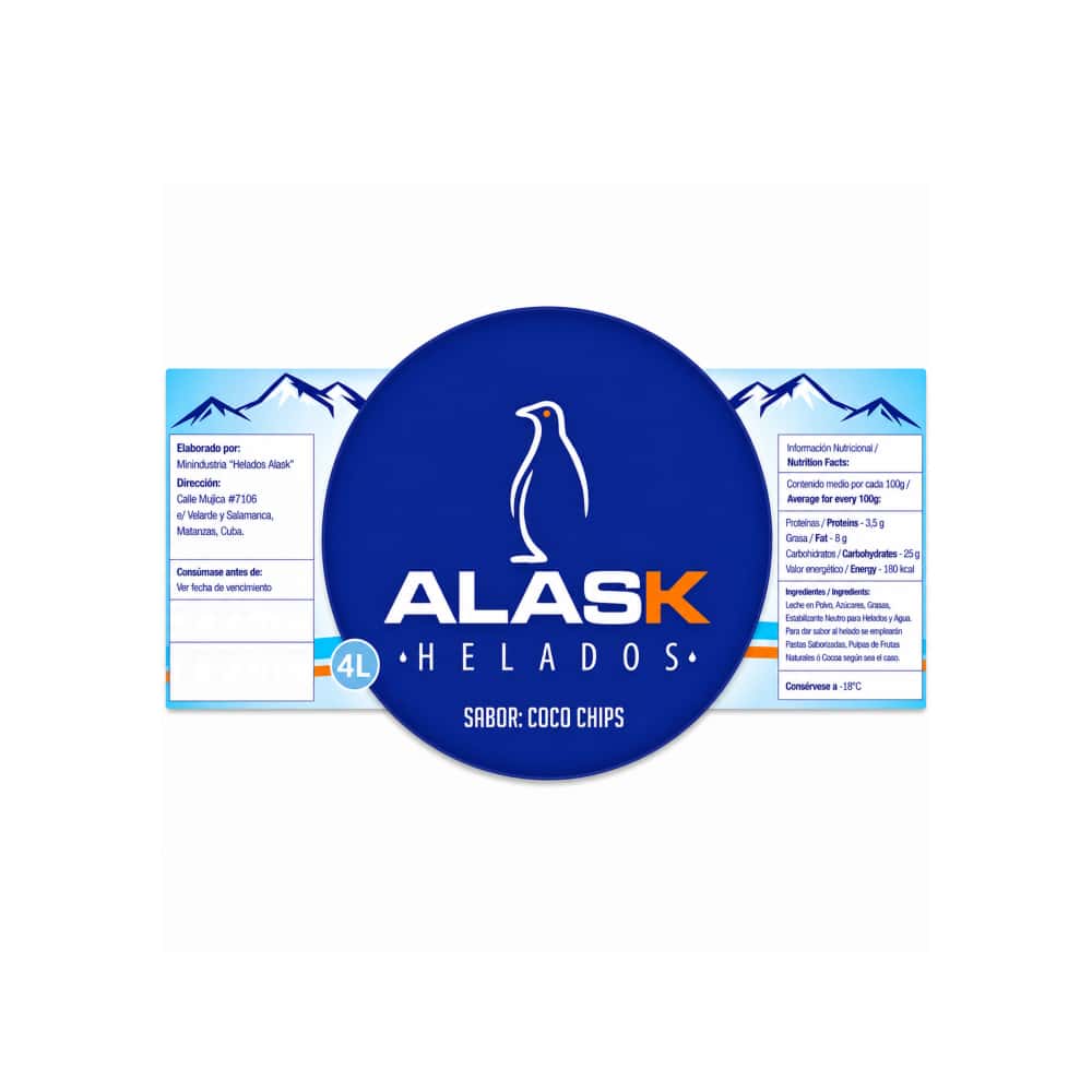 Helado de coco chips Alask (4 L) - Miniatura 2