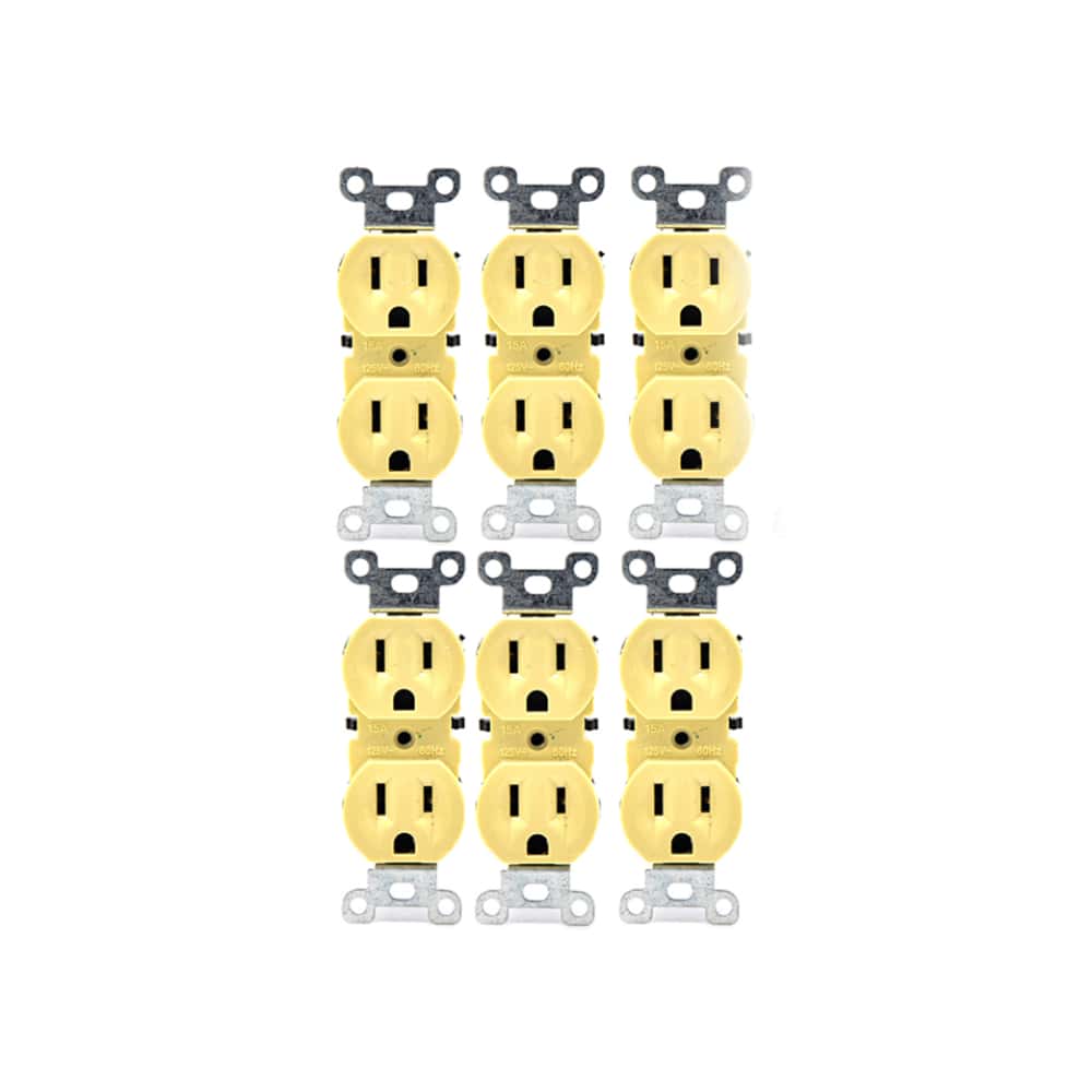 Set de 6 tomacorrientes doble de 125 V / 15 A con tapas Troen - Miniatura 2